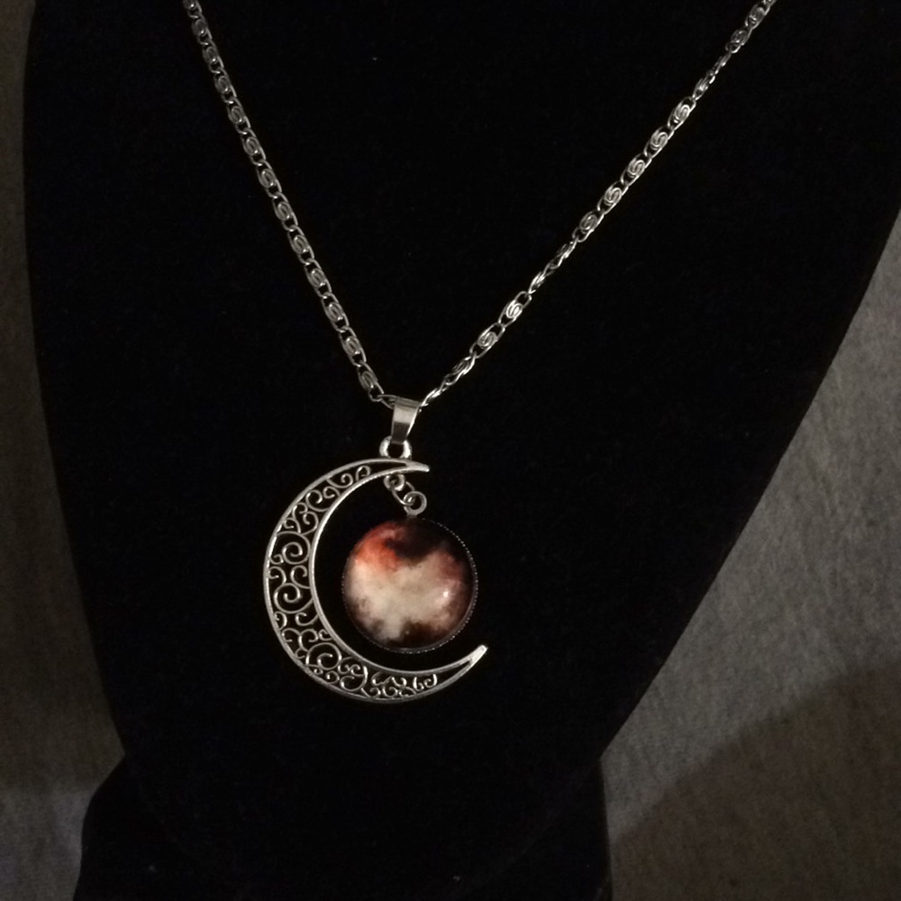 Red solar system necklace